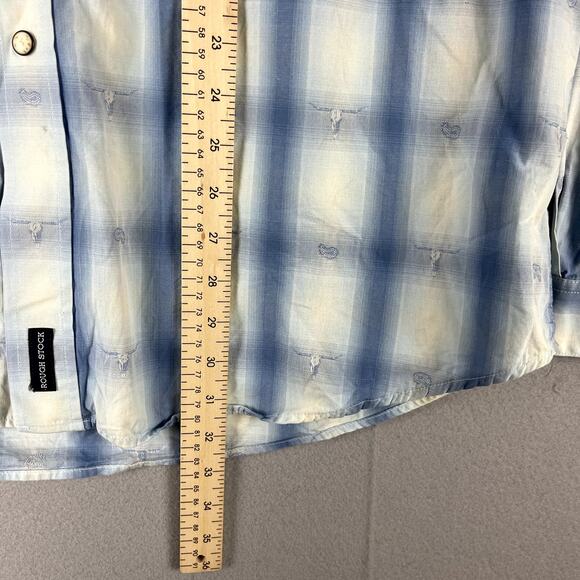 Rough Stock Panhandle Slim Western Shirt Mens XL Snap Button Sawtooth Longhorn - Picture 12 of 16